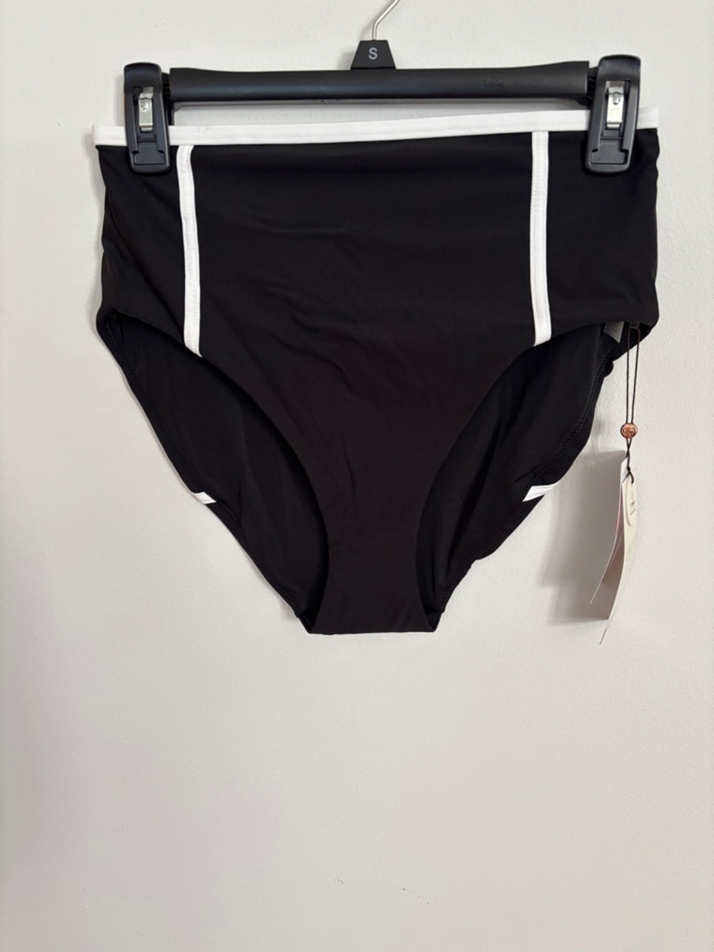 Alia Black High-Rise Tipping Bikini Bottom